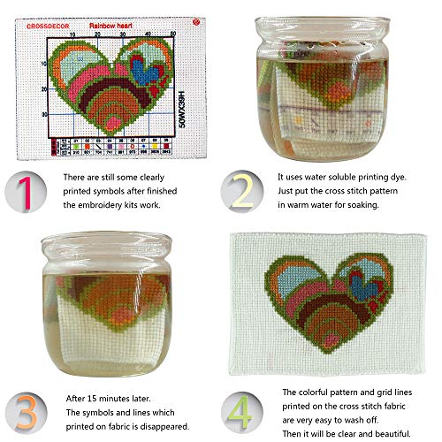 Cross Stitch Stamped Kits Quilt Pre-Printed Cross-Stitching Patterns for Beginner Kids Adults, Embroidery Crafts Needlepoint Starter Kits Kitten at Play - color: Stamped 9.5x13.4 inch