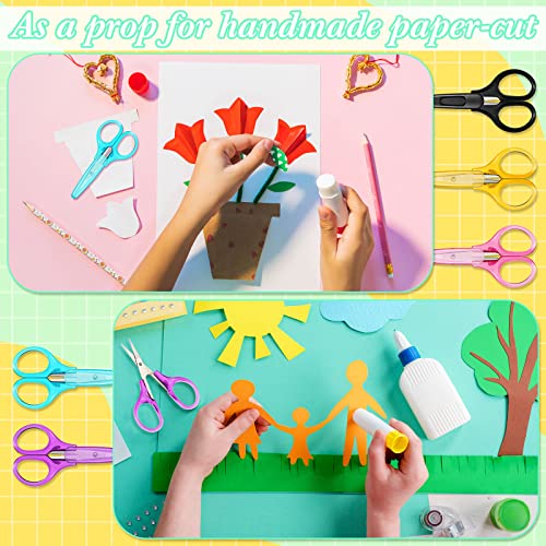 72 Pcs Embroidery Scissors Set Small Craft Scissors for School Kids Lightweight Detail Stainless Steel Scissor with Protective Cover Straight Tip for DIY Sewing Student Office Teacher Art Supplies