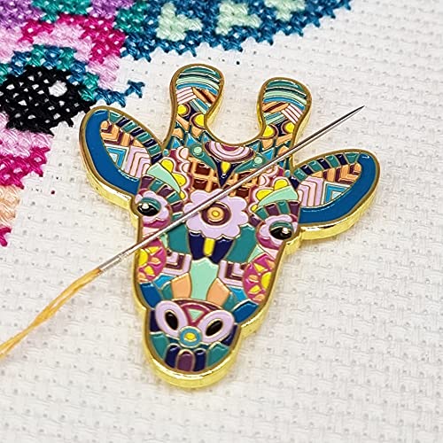Meloca Designs Mandala Giraffe Needle Minder for Cross Stitch, Embroidery, Sewing, Quilting, Needlework and Haberdashery