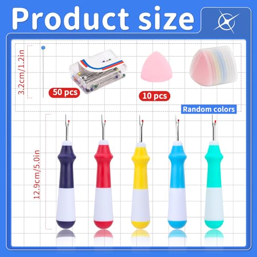 SOCNITC 65Pcs Stitch Remover Tool Kit Seam Ripper for Sewing and Embroidery - size: 65 PCS