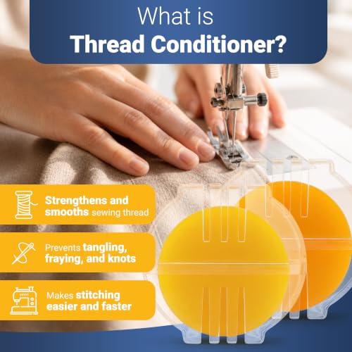 Thread Wax and Thread Conditioner (2pk) 1 Beeswax 1 Synthetic - for Sewing and Gloss Threads Waxer. Magic Conditioner for Hand Sewing Embroidery. Hand Quilting Supplies to Strengthen and Reduce Knots - style: 2pk-1 Beeswax 1 Synthetic