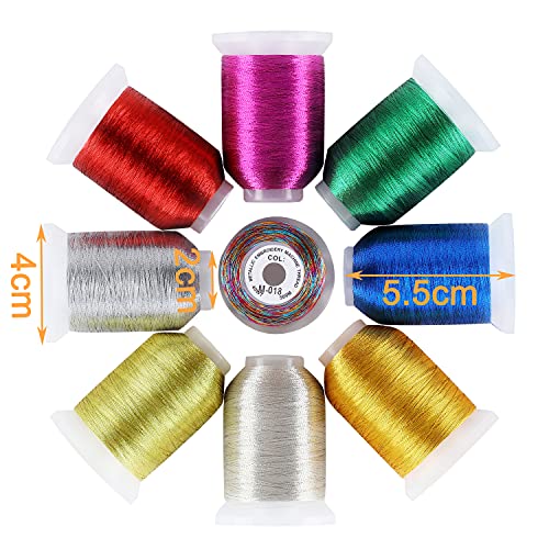 New brothread 9 Basic Colors Metallic Embroidery Machine Thread Kit - color: 9 Metallic Colors -1