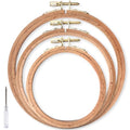 Caydo 3 Pieces Beech Wood Embroidery Hoops Set, 4 Inch to 6 Inch - style: 4-6 Inch