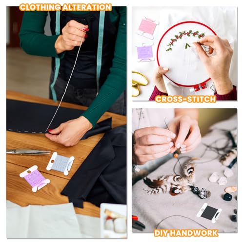 184 Pcs Embroidery Floss Bobbins Kit, Cross Stitch Thread Storage Set, Embroidery Floss Organizer with Bobbin Winder, Plastic Thread Organizer for DIY Craft Cotton Threads Sewing Storage