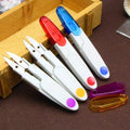 "4 Plastic Handle & Safety Cover Sewing Scissors Clothes Thread Embroidery Cross-stitch Craft Clipper Cutter Tailor Nippers, Sewing Snip Thread Cutter Scissors"