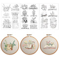 Water Soluble Embroidery Patterns Stabilizers, 3 Sheets Book Lover Stick and Stitch Papers Wash Away, Cat Flower Transfers Papers DIY Crafts Gifts for Hand Sewing Lover Beginners - size: Book Flower