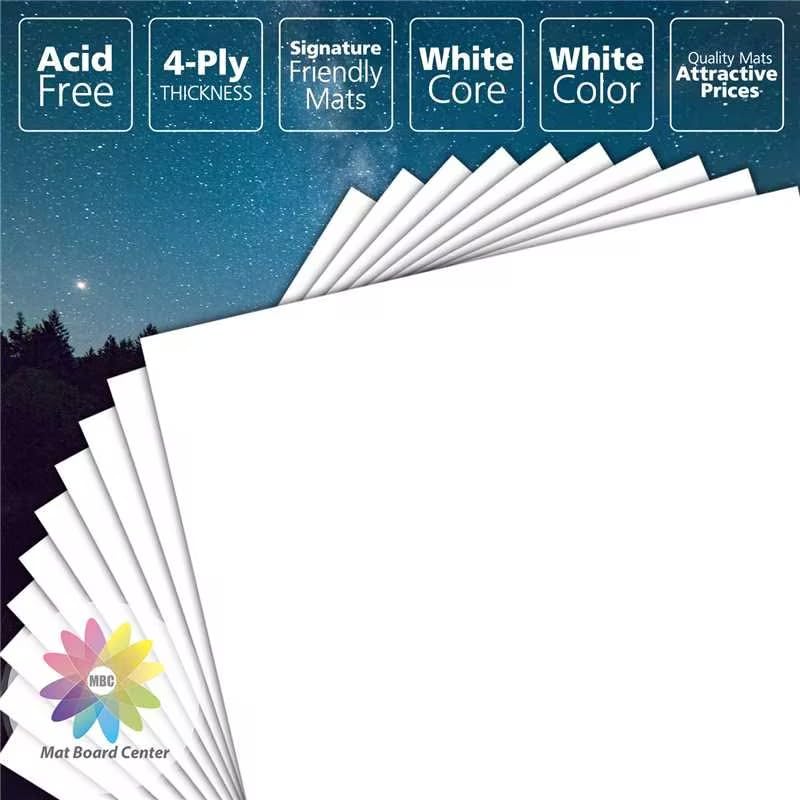 Mat Board Center 10 Pack Uncut Mat Boards, 12x16 White Matboards - size: 12x16
