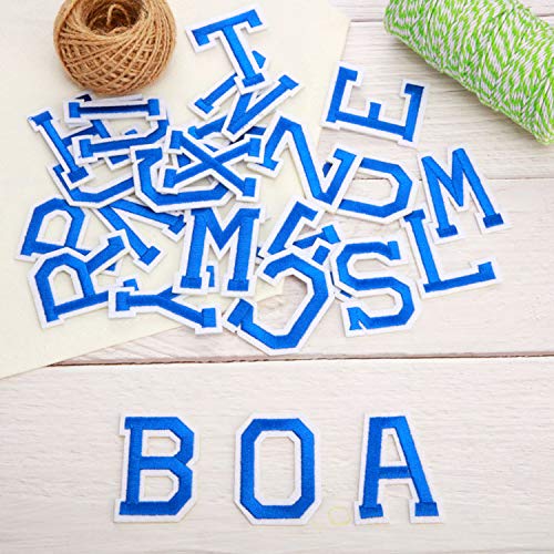 Boao 104 Pcs Iron on Letters Patches for Fabric,Blue - color: Blue