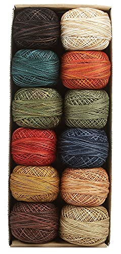 Valdani Pearl Cotton Sz 12 | Folk Art Fusion Collection | 110 Yds/Ball - color: Folk Art Fusion, size: 12