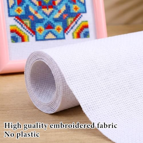 14 Mesh Needlepoint Canvas 20" x 20", 2 Pack Cross Stitch Aida Cloth - size: 20" x 20"