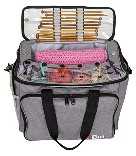 ArtBin Needleworks Project Bag, Portable Craft Tote, Grey - color: Gray, style: Needleworks Project Bag