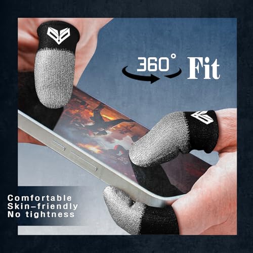 6PCS Gaming Finger Sleeves. 0.29MM Silver Fiber, Anti Sweat, Extremely Thin,Breathable Touchscreen dedales Gamer Finger Cover Thumb Sleeve Fit Phone Game Tablet Devices. - color: gray