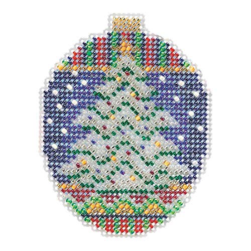 Icy Evergreen Beaded Counted Cross Stitch Ornament Kit Mill Hill 2018 Beaded Holiday MH211813