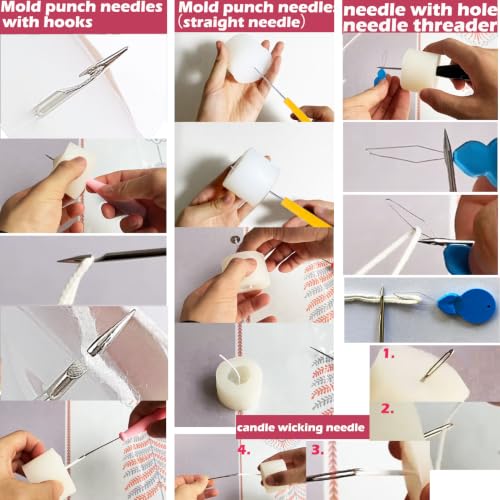 Nimozekd 19 PCS Candle Making Kit for Candle Drilling&Mold Punching Needle Punch Wicking Needle Tools Candlewick Inserting Tool Candle Mold Punch Set with Hook Eye for Inserting Mold Wicks - color: 19PCS