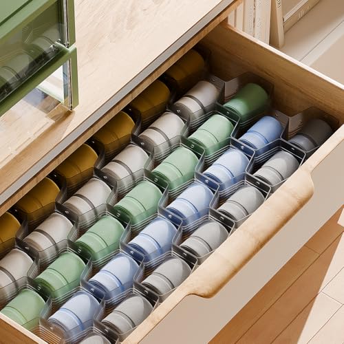 Honeycomb Separator Adjustable Drawer Organizer Divider for Underwear Belt-Scarf Socks Organizer (Gray(4pcs)) - color: Gray(4pcs)