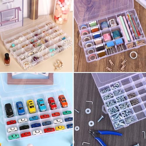 Bead Organizer Storage 8 Pack 36 Grid Jewelry Tackle Craft Box Adjustable - color: 8 Pack