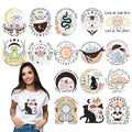 16 Pcs Flower Butterfly Cat DTF Transfers Ready to Press - style: Mystical