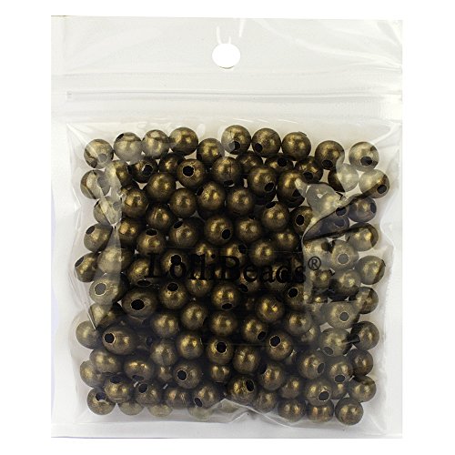 (R) Antiqued Bronze Smooth Round Metal Beads 8 mm 200 Pcs - color: Bronze 200 Pcs 8mm