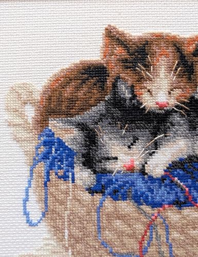 RIOLIS 1724 Kittens in A Basket Counted Cross Stitch Kit 11.81 x 9.45 in - style: Kittens In A Basket 1724