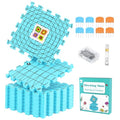 Yarniss 9PCS Blocking Mats for Knitting with 50 T-Pins & 8 Combs 12" x 12" - color: Light blue