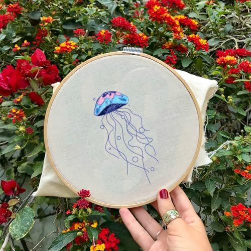 BENECREAT 4 Sheets 50pcs Ocean Theme Water Soluble Hand Sewing Stabilizers, Fish Shell Conch Whale Tear Away Embroidery Stabilizers for Embroidery, Carves, Shirts, Coats, Bags, Towels