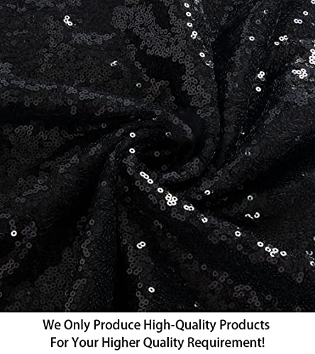 ShiDianYi 15 Feet Black Sequin Fabric by The 5 Yards - Sequin Knit Fabric for Sewing Costumes, Table Cloth, Table Linen - color: Black, size: 5 Yard