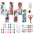 FREEBLOSS 6 Set Cross Stitch Bookmark Kit Japanese Style 8''x2.4'' 11CT - style: Japanese Style
