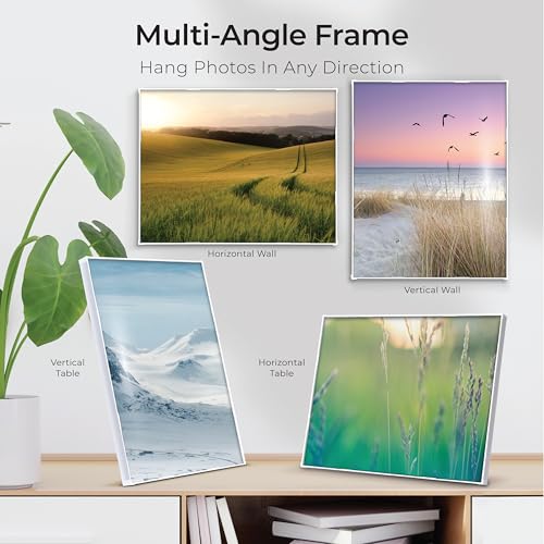 MANTELLO ESSENTIALS Front Loading White Picture Frame 8.5x11 - Set of 6 - Table Desk Wall hanging For Artwork - Certificates Diplomas - Family Gallery Multi Photo Frame - color: White, size: 8.5x11 - 6 Pack