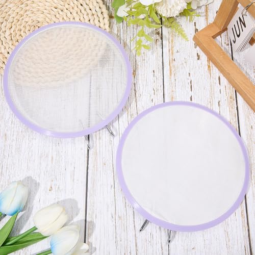 GORGECRAFT 2Pcs Plastic Embroidery Hoops Large Spring Tension Shed Embroidery Hoop Cross Stitch Hoops Darning Circle Round Ring Frame for Handy Sewing Embroidery Cross Stitch Beginners 8.1x7.4x0.9inch - size: 8.1 x 7.4 x 0.9 inch