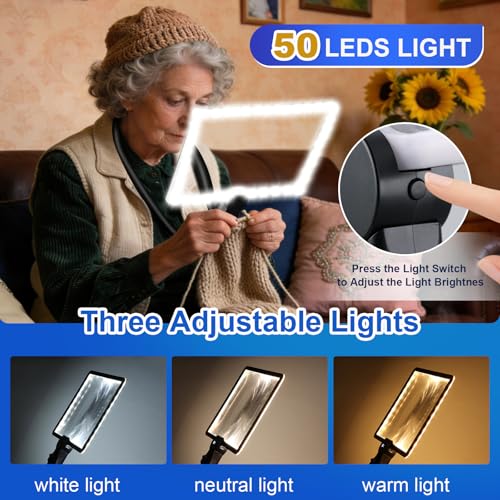 10X Magnifying Glass with Light for Reading