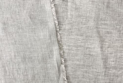 100% Linen Fabric – Lightweight – Two-Tone Effect – Pre-Washed Soft & Breathable – 52" Wide – by The Linen Lab (Light Natural, 3 Yard pre Cut) - color: Light Natural, size: 3 yard pre cut