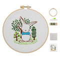 Ebherys Level 1 Embroidery Kits for Beginners and Adults, Different Animals Pattern, 1set as a Pack, inculde 1 Hoop, Instruction and Enough Threads, Easy and Basic Stitches (Bunny) - color: Bunny