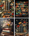 Tiwabb 4 Pack Book Flower Stamped Cross Stitch Kits for Adults Beginners - color: 4 Pack Book Cross Stitch 12x16in