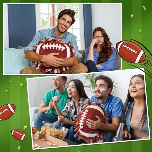 Weysat 6 Sets Football Tied Pillow Craft Kit DIY Football Shaped Pillow Craft Adults Gifts with PP Cotton for Sports Theme Party Room Decor VBS Favors Giveaways - style: Football