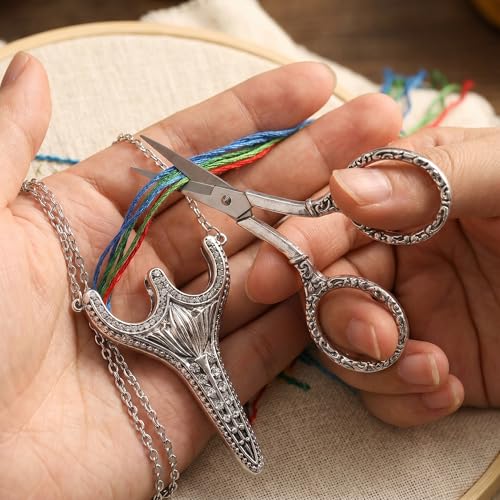 BIHRTC Stainless Steel Sharp Tip Sewing Snips Thread Cutter Safety Scissors - color: Silver-1