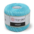 Yarn Art 1 Skein YarnArt Violet,100 Mercerized Cotton Yarn Threads Crochet Lace Hand Knitting Yarn Embroidery Arts Crafts (Blue 5353) - color: 5353