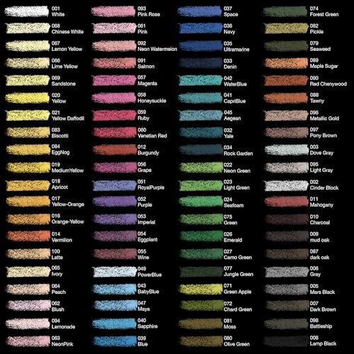 COLOUR BLOCK Soft Pastels for Artists - 80 Colors Square Chalk Soft Pastels Art Set in CARBON Box - Vibrant Pigments Art Kit for Painting, Drawing, Sketching, Hobbyist. - size: 80 Count (Pack of 1)