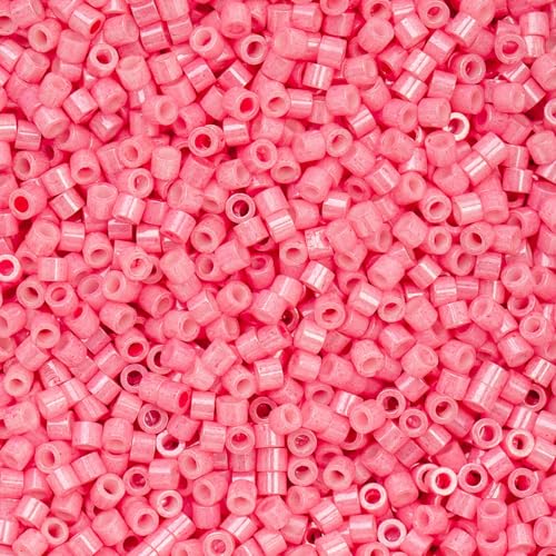 John Bead 25g Cylin Beads Opaque Pink Carnation 11/0 Glass Cylindrical Seed Beads for Jewelry Bracelets Necklaces Earrings Making Embroidery - color: Pink Carnation