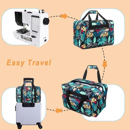 Sewing Machine Carrying Case，Sewing Machine Carrying Case Tote Bag，Universal Tote Storage Bag with Pockets and Handles, Suitable for Most Standard Singer, Janome (Blue) - color: Blue