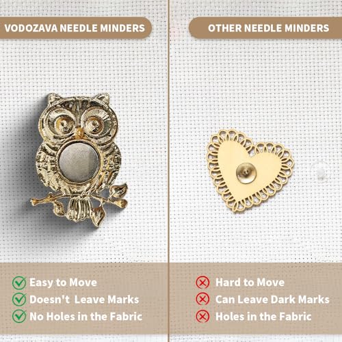 Needle Minder Magnet, Magnetic Needle Minder, Needle Minders Magnetic Cross Stitch Accessories, Magnetic Needle Holder, Life Tree, Butterfly, Cats, Owl, Heart (OWL) - size: OWL