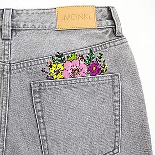 BENECREAT 4Steets 65Pcs Water Soluble Embroidery, 11.7x8.3inch Flower Pattern Transfers Water Soluble Stabilizer for Embroidery Stick and Stitch Embroidery Designs - color: Flower