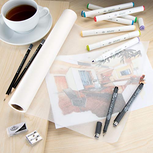Bee Paper 12" x 20 yds Sketch and Trace Roll, White - color: White, size: 12-inch x 20-yard Roll