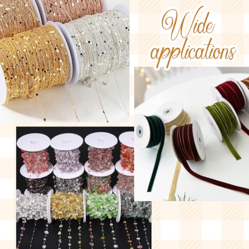 SUNNYCLUE 15Pcs 2.17in Empty Spool Ribbon Plastic Spool White Weaving Cord Wire Thread Chain Tape Organizer Holder Bobbin for Sewing Embroidery Yarn Arts Crafts Crochet Stitch Supplies Women Adults - size: 1.81 x 2.17in