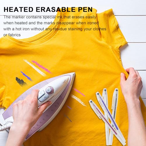 20 Pcs Heat Erasable Pens for Fabric 4 Colors Heat Erasable Fabric Marking Pens for Sewing Quilting Embroidery Dressmaking