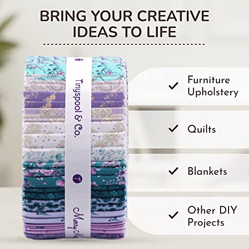 Tinyspool & Co.'s Twirlie Roll 40 Precut Quilting Fabric Strips for Quilting Supplies, Crafting, and Sewing, Soft Cotton Strip for Blanket, Rug, Upholstery, Home Decor, and Purse Making, Merry Mermaid - color: Merry Mermaid