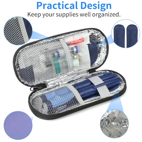 Insulin Pen Cooler Travel Case with 2 Reusable TSA Approved Ice Packs, Diabetic Medication Insulated Cooler Bag for Insulin Pens and Other Diabetic Supplies Storage Light Purple - color: Light Purple