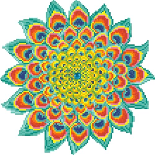 DIAMOND DOTZ Peacock Mandala Pattern Diamond Painting for Adults with Gems