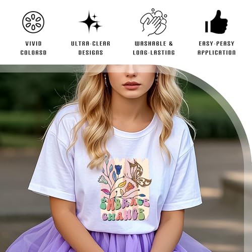 Dazoratix Mental Health Iron on Transfers - 20 Sheets Boho DTF Ready to Press Inspirational Heat Stickers Patches Vinyl Applique Decals for T Shirts Clothing DIY Craft Decorations Teen Therapist Gifts - style: Mental Health