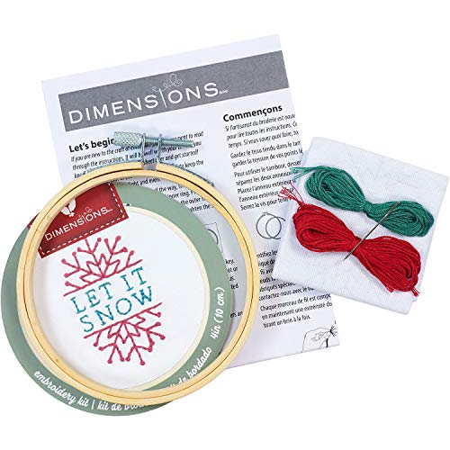 Dimensions Needlecrafts Let it Snow Christmas Kit, 4'' Embroidery Hoop - color: Let It Snow