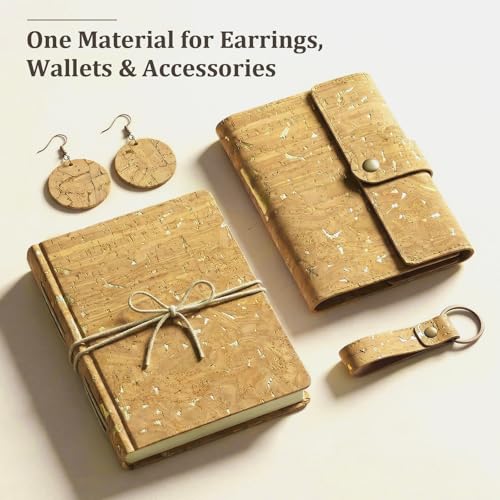 SorenCut Cork Fabric by The Yard for Sewing: Natural Cork and Gold Embellished Craft Fabric Sheet,Glitter Fabric Roll 12.5 * 52 Inch for Earrings and Other HandCrafts DIY Projects - color: Yellow 1944